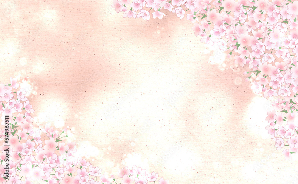 満開の桜 キラキラ背景グラデ素材 -さくら-
