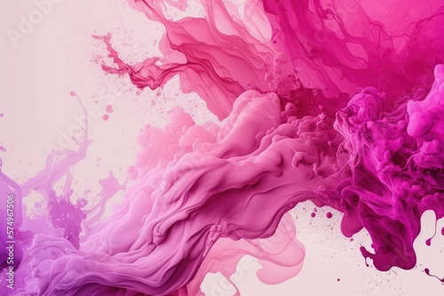Photographie Creative abstract color explosion concept background, spilled paint in viva magenta shade