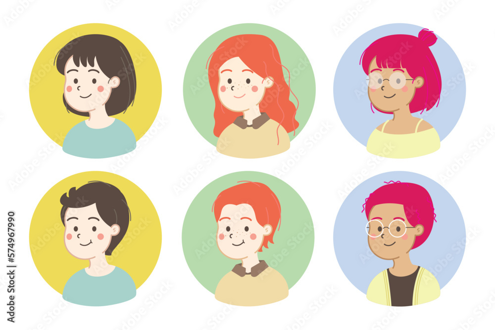 Set of avatars, persons, people in different and minimal style with flat design character Set of avatars, persons, people in different and minimal style with flat design character