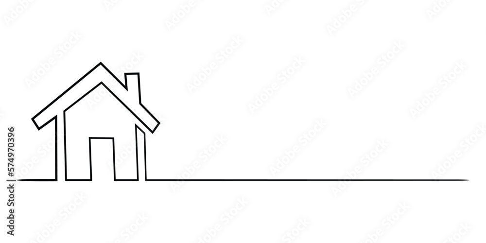 House continuous one line drawing vector illustration Stock Vector ...