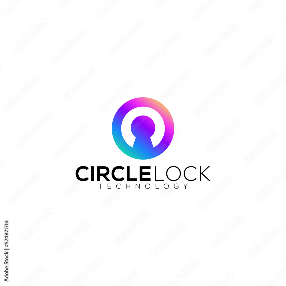 circle lock modern colorful logo gradient