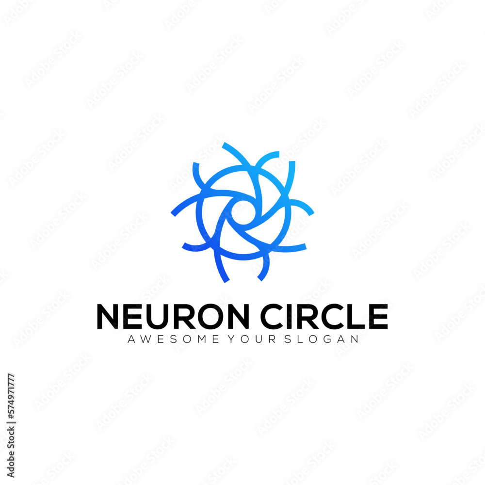 neuron circle modern colorful logo gradient