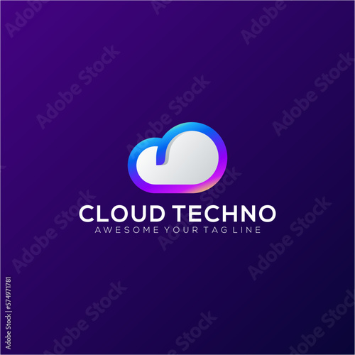 modern colorful modern gradient logo cloud