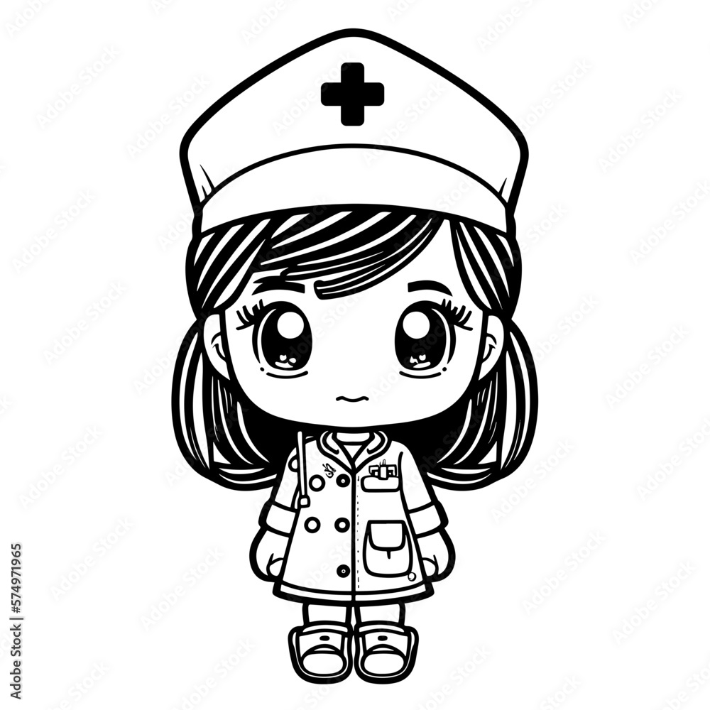 cute cartoon Nurse svg vector graphic cute cartoon Nurse svg vector graphic