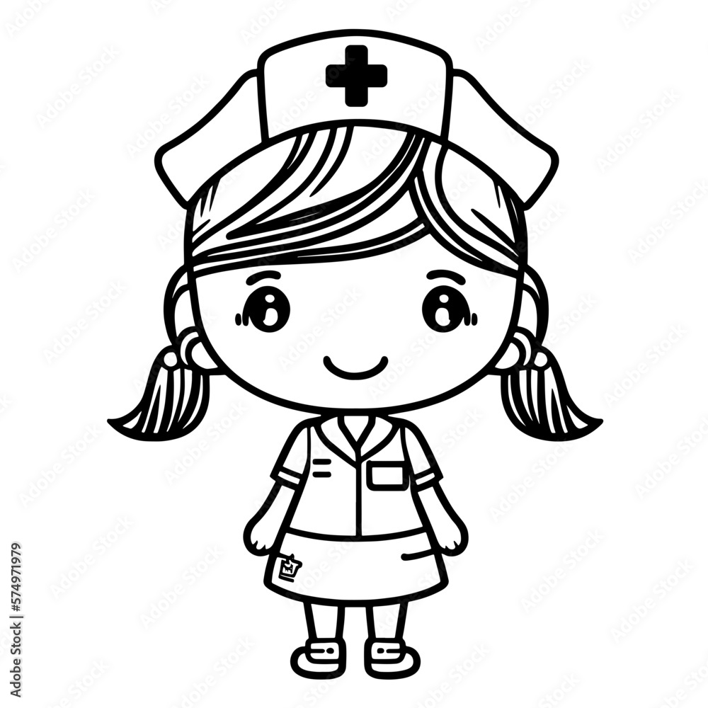 cute cartoon Nurse svg vector graphic cute cartoon Nurse svg vector graphic