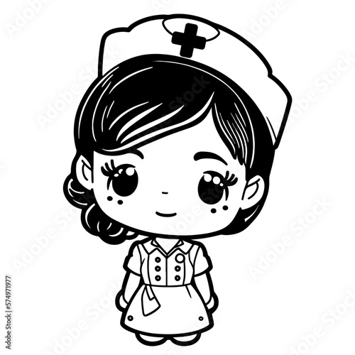 cute cartoon Nurse svg vector graphic