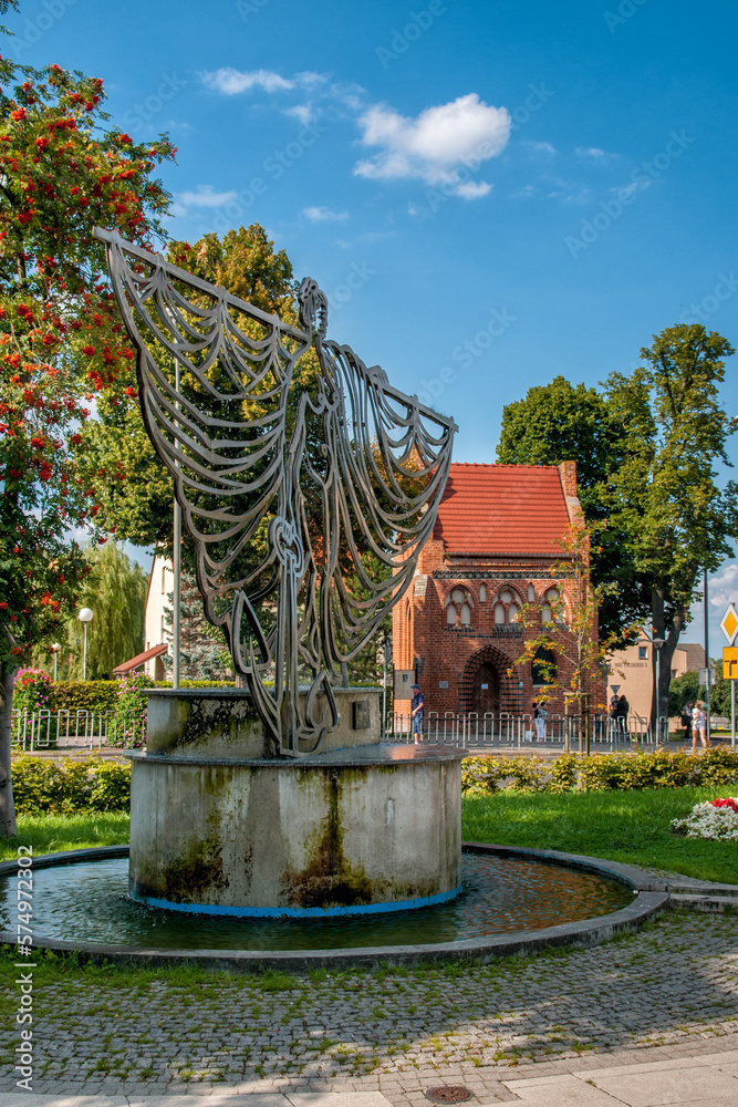 Sedina Fountain at Boleslaw Chrobry Square. Police, West Pomeranian Voivodeship, Poland.