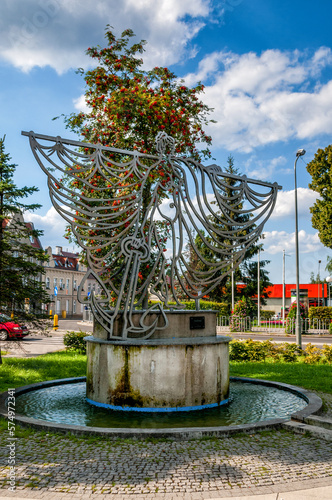 Sedina Fountain at Boleslaw Chrobry Square. Police, West Pomeranian Voivodeship, Poland. photo