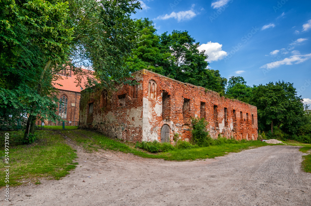 Ruins of the Augustinian monastery in Police - Jasienica. Police, West Pomeranian Voivodeship, Poland.