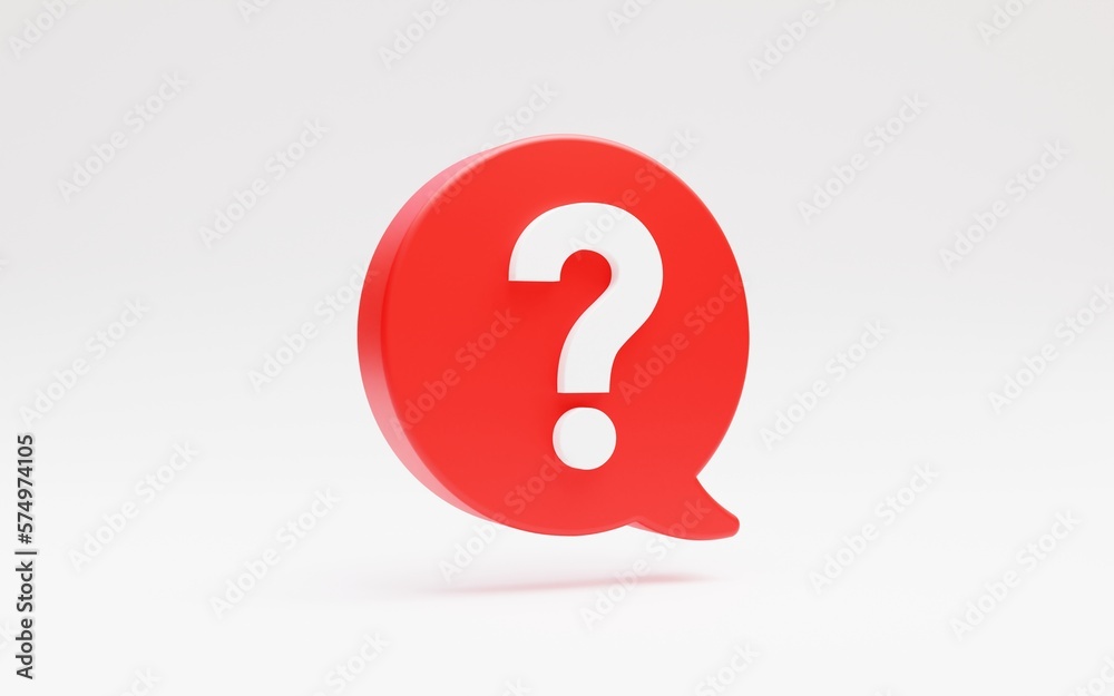 Speech bubble with question mark symbol 3d illustration Speech bubble with question mark symbol 3d illustration