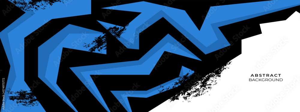 Abstract black and blue gaming background in futuristic style. Wide