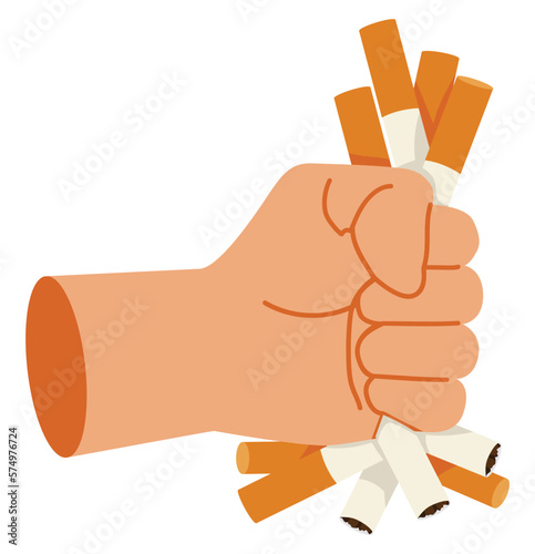 Man Fist Cigarette butt crushed