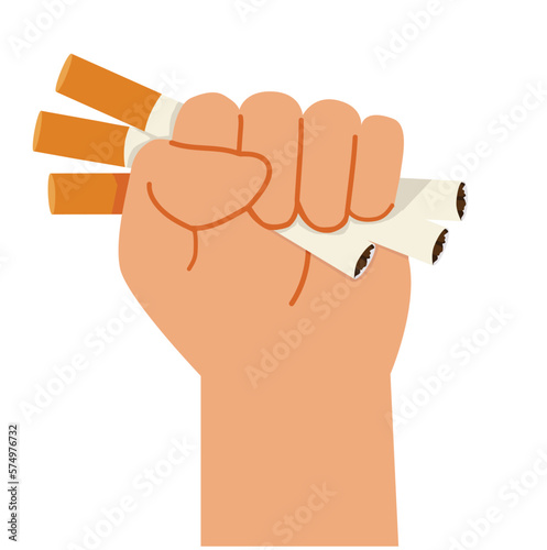Man Fist Cigarette butt crushed flat