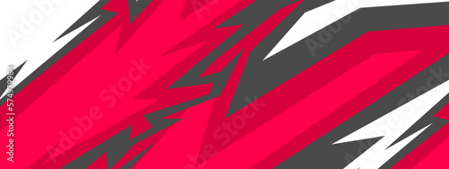 Stylish sports background with geometric sharp shapes. Geometric red white pattern vector illustration