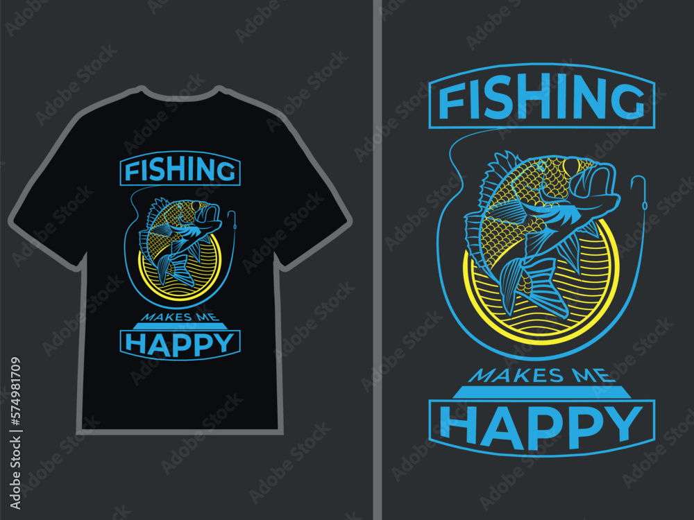Fototapeta premium Fishing T-shirt design