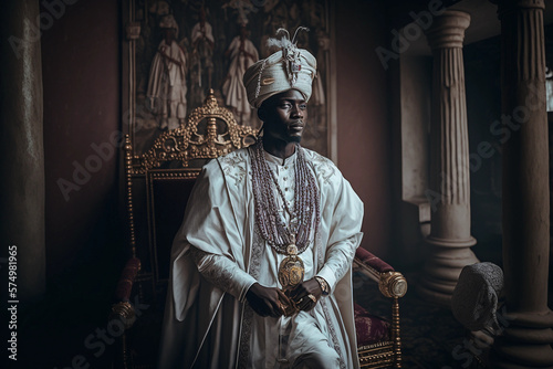 Generative AI. A Nigerian king sitting in his palace