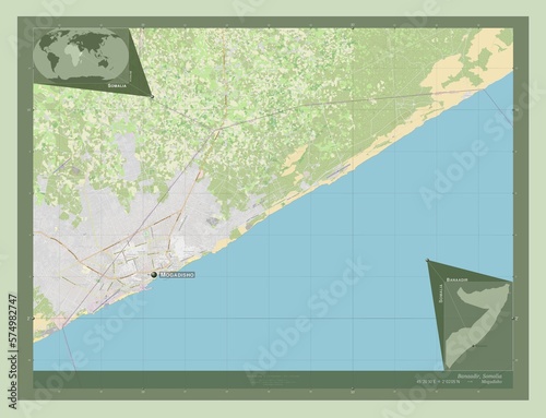 Banaadir, Somalia. OSM. Labelled points of cities photo