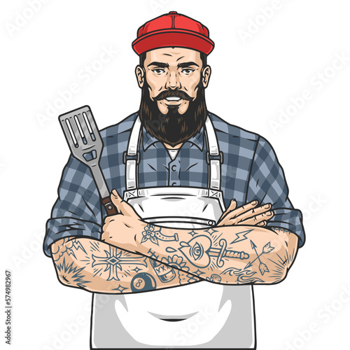Cool restaurant chef logotype colorful
