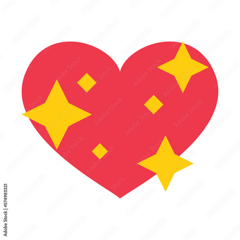 Sparkling Heart isolated vector logo icon design emoji Stock Vector ...