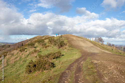 Springtime landscape along the Malvern hills.