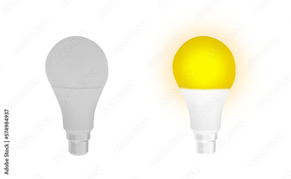 Bright Yellow bulb and white off bulb png with transparent background. Two transparent bulbs backdrop Bright Yellow bulb and white off bulb png with transparent background. Two transparent bulbs backdrop