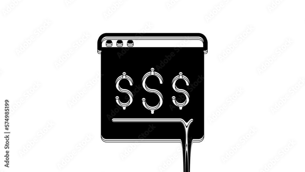 Black Online shopping on screen icon isolated on white background. Concept e-commerce, e-business, online business marketing. 4K Video motion graphic animation Black Online shopping on screen icon isolated on white background. Concept e-commerce, e-business, online business marketing. 4K Video motion graphic animation