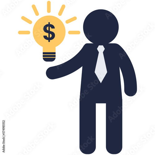 isolate man with light bulb idea icon symbol © Koon