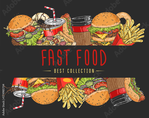 Fast food vintage colorful poster
