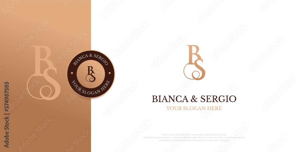 Wedding Logo Initial BS Logo Design Vector