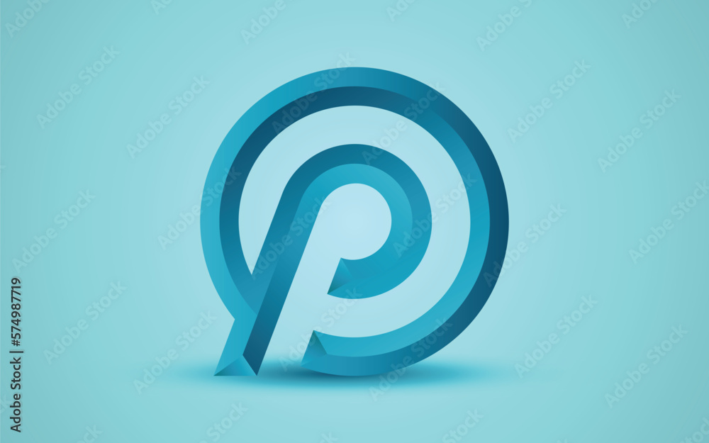 3D abstract p logo template 3D abstract p logo template