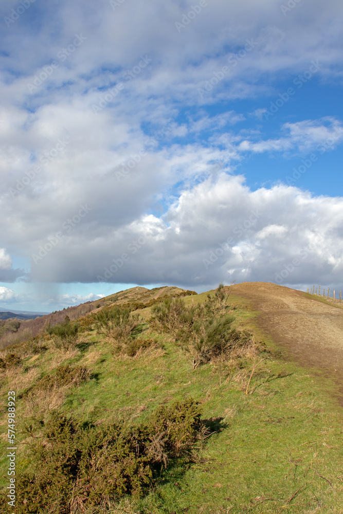 Fototapeta premium Springtime landscape along the Malvern hills.
