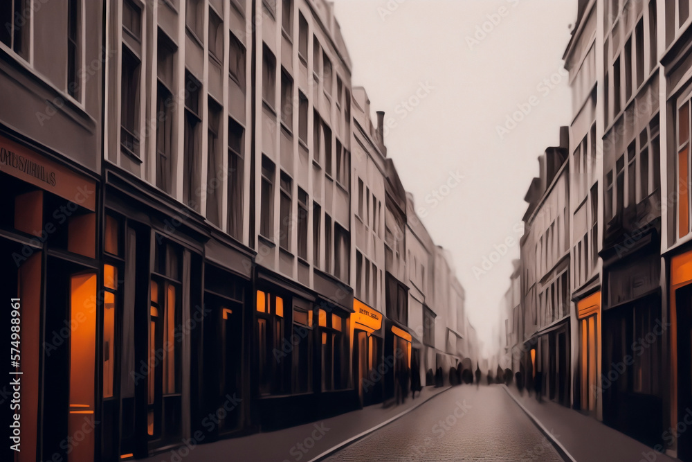 Naklejka premium buildings and architecture cartoon illustration. Generative ai.