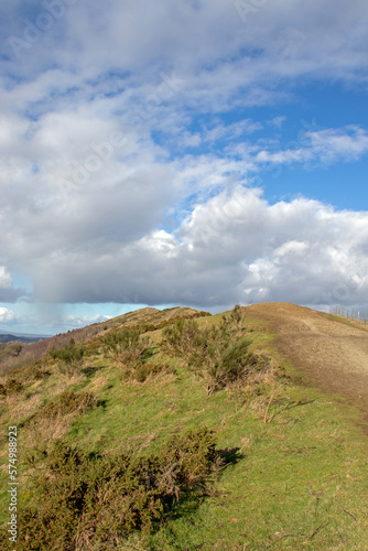 Springtime landscape along the Malvern hills.