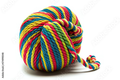 Wallpaper Mural Dog toy - colorful cotton rope for games, isolated on white background with copy space, realistic. Generative Ai Torontodigital.ca