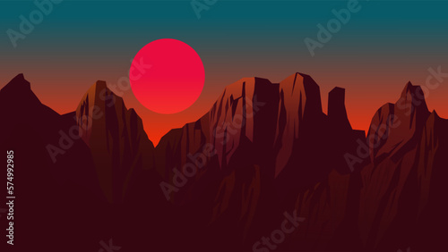 sunset over the mountains