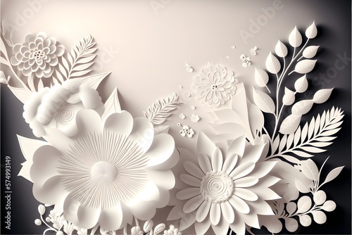 3d Floral pattern wallpaper design