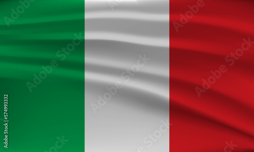 Flag of Italy, with a wavy effect due to the wind.