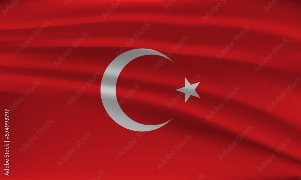 Obraz premium Flag of Turkey, with a wavy effect due to the wind.