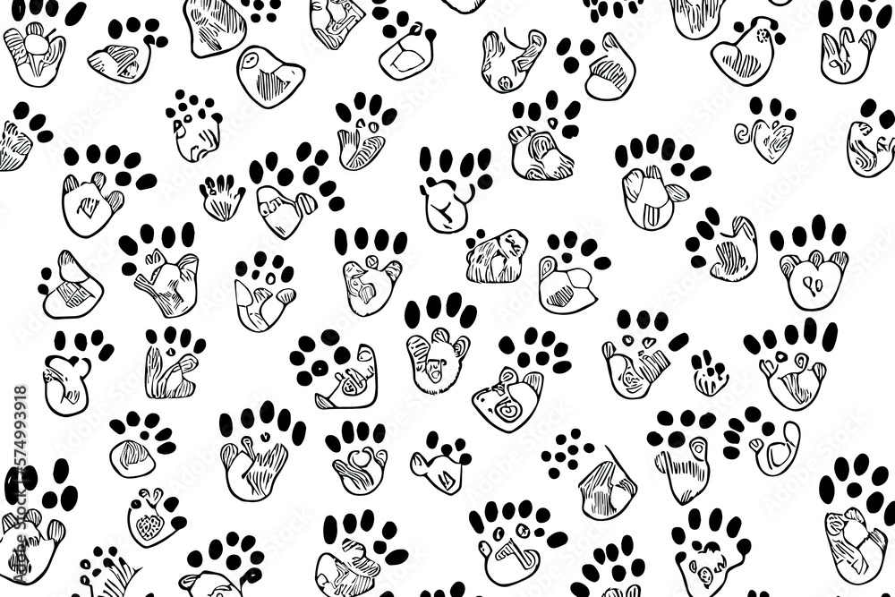 Hand drawn día de muertos pattern. Generative Ai Hand drawn día de muertos pattern. Generative Ai