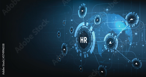 Human Resources HR management concept. leadership and team building. Management and recruitment. Social network. Different people.