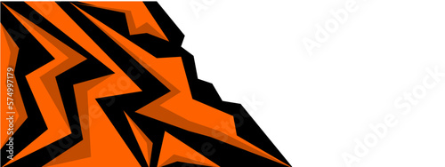 Sports racing texture background. Geometric orange black pattern vector illustration