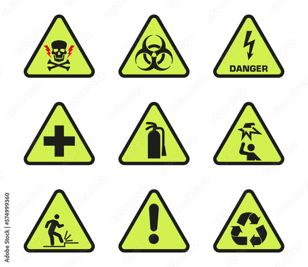 Warning sign, yellow sign, icon vector. EPS 10. Warning sign, yellow sign, icon vector. EPS 10.