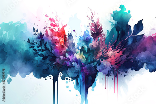 abstract watercolor background with splashes  wallpaper  Generative AI