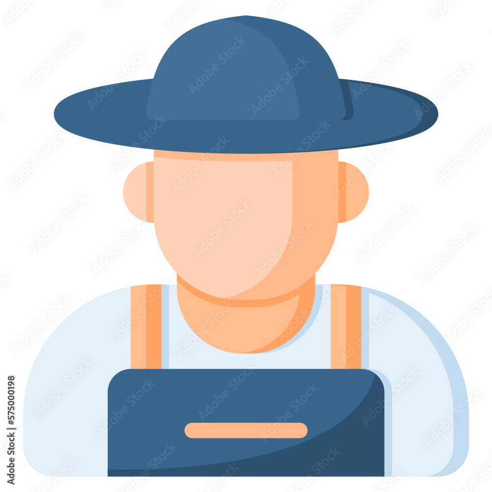 Farmer icon for technology, gardening, farming, industry, agriculture and internet of think