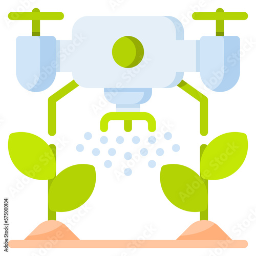 Drone icon for technology, gardening, farming, industry, agriculture and internet of think