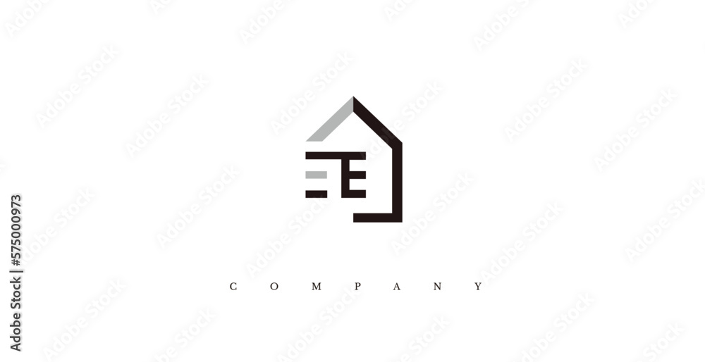 Initial E Real Estate Logo Design Vector