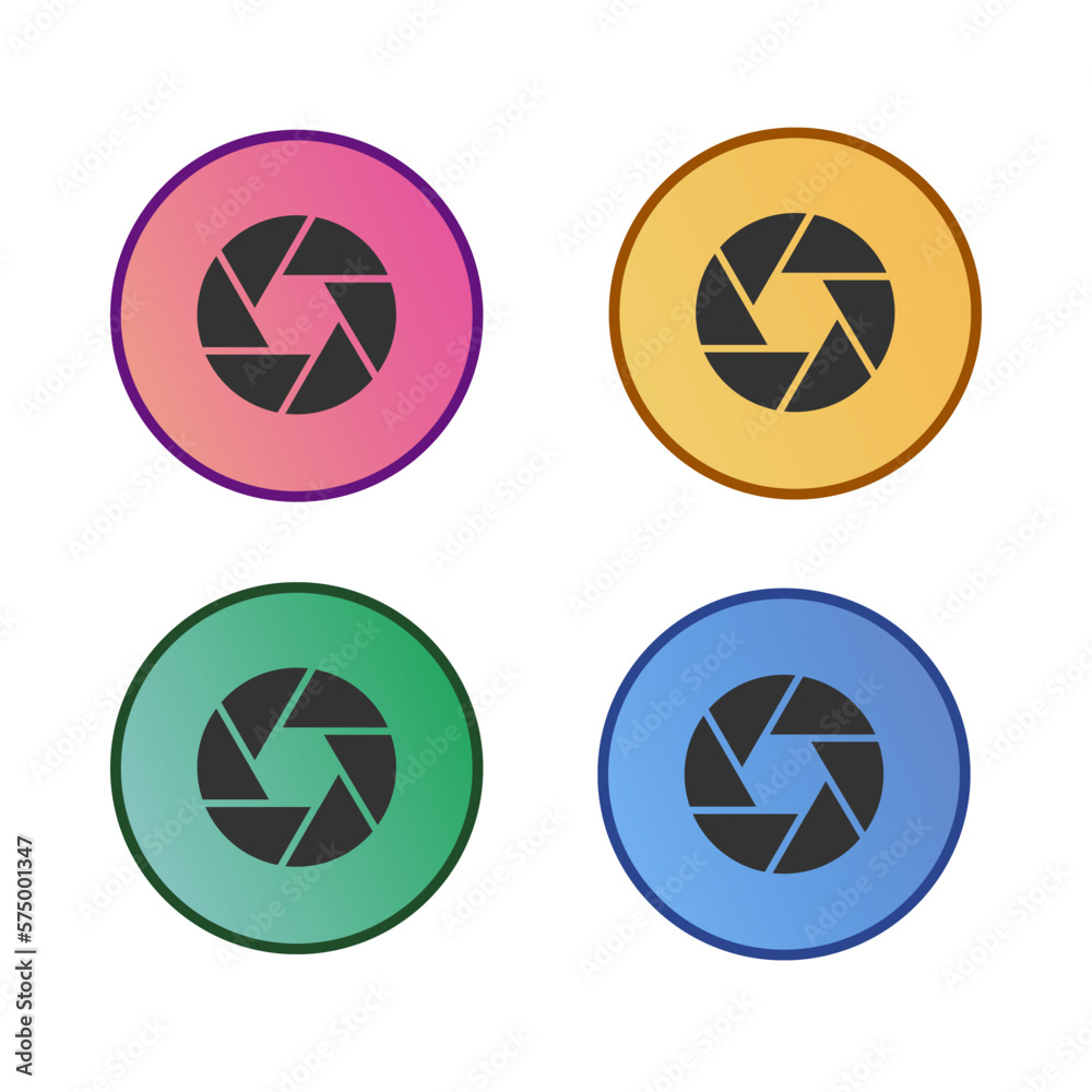Aperture icon. Optic symbol set background vector ilustration. Aperture icon. Optic symbol set background vector ilustration.