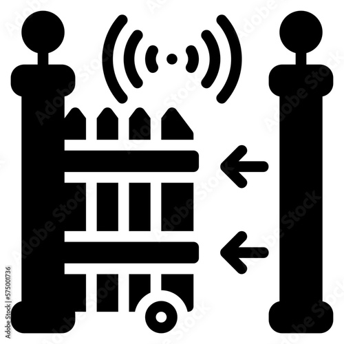 Gate icon for home, smart, control, technology, internet, network, wireless and innovation