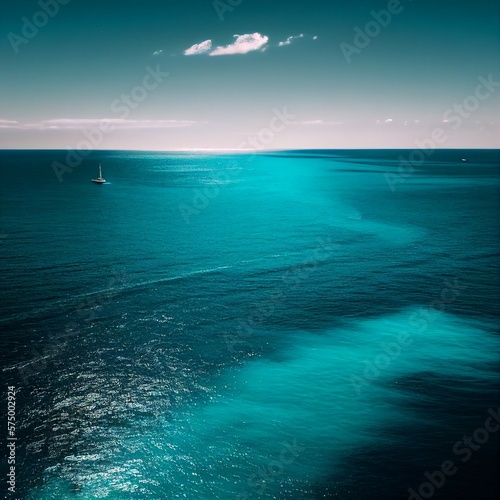 ocean, clouds, waves, blue ocan photo