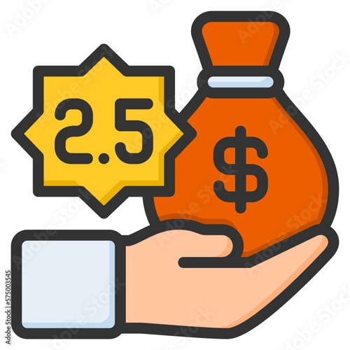 Zakat icon for islamic, ramadan, muslim, mubarak, eid, religion and muslim